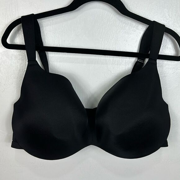 Cacique Black Underwire Plunging Neckline Padded Bra Size 44DD - Picture 1 of 6